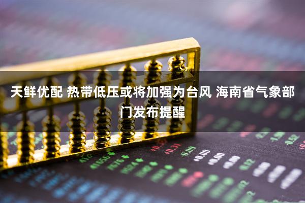 天鲜优配 热带低压或将加强为台风 海南省气象部门发布提醒