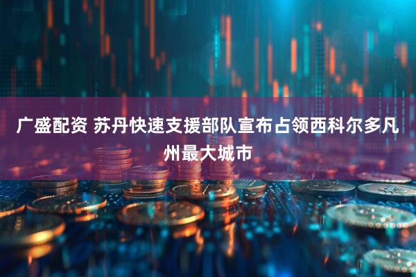 广盛配资 苏丹快速支援部队宣布占领西科尔多凡州最大城市