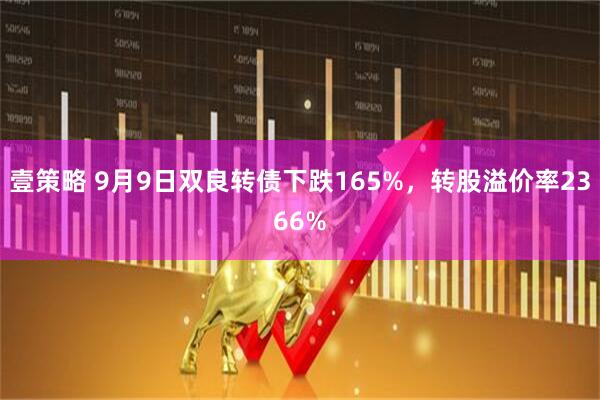 壹策略 9月9日双良转债下跌165%，转股溢价率2366%